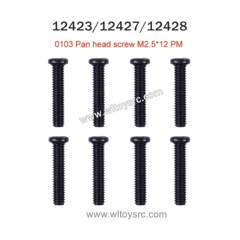 WLTOYS 12423 12427 12428 Parts 0103 Pan Head Screw