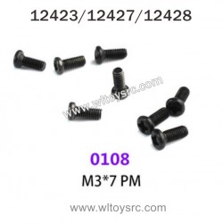 WLTOYS 12423 12427 12428 Parts 0108 M3X7 PM Screws