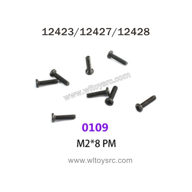 WLTOYS 12423 12427 12428 Parts 0109 M2X8 PM Screws