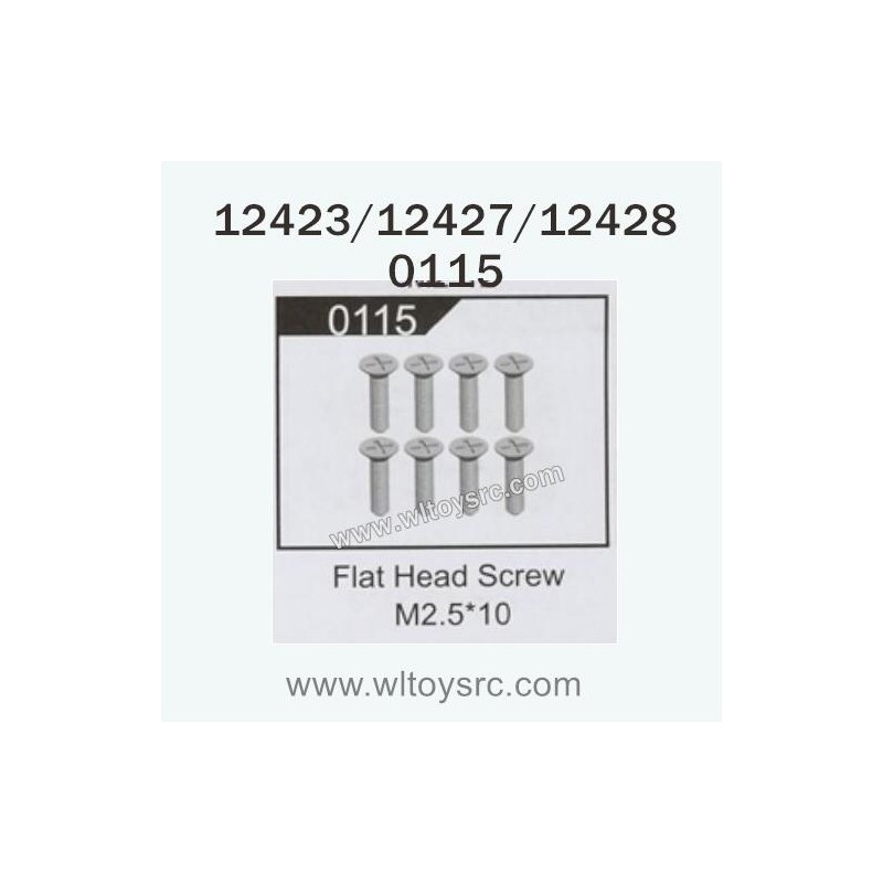 WLTOYS 12423 12427 12428 Parts 0115 Flat Head Screw M2.5X10