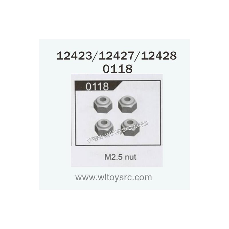 WLTOYS 12423 12427 12428 Parts 0118-M2.5 Nut