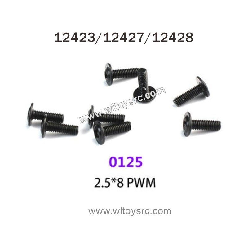 WLTOYS 12423 12427 12428 Parts 0125 2.5X8 PWM Screws