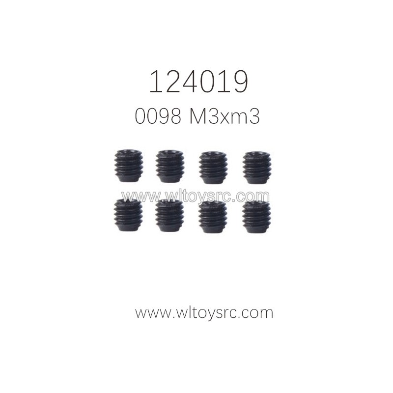 WLTOYS 124019 1/12 Parts 0098 M3x3 Screws for Motor