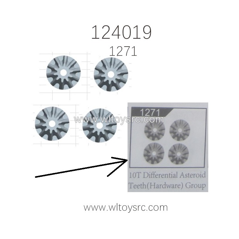 WLTOYS 124019 1/12 Parts 1271 10T Differential Small Bevel Gear