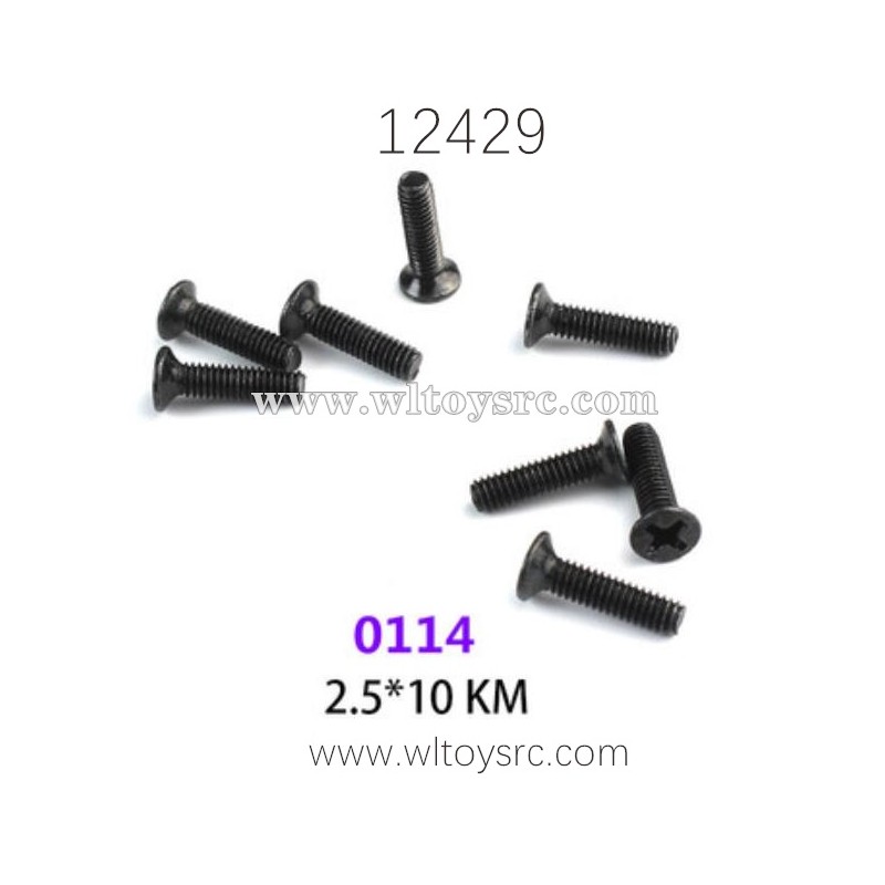 WLTOYS 12429 RC Car Parts, 0114 2.5X10 KM Screws