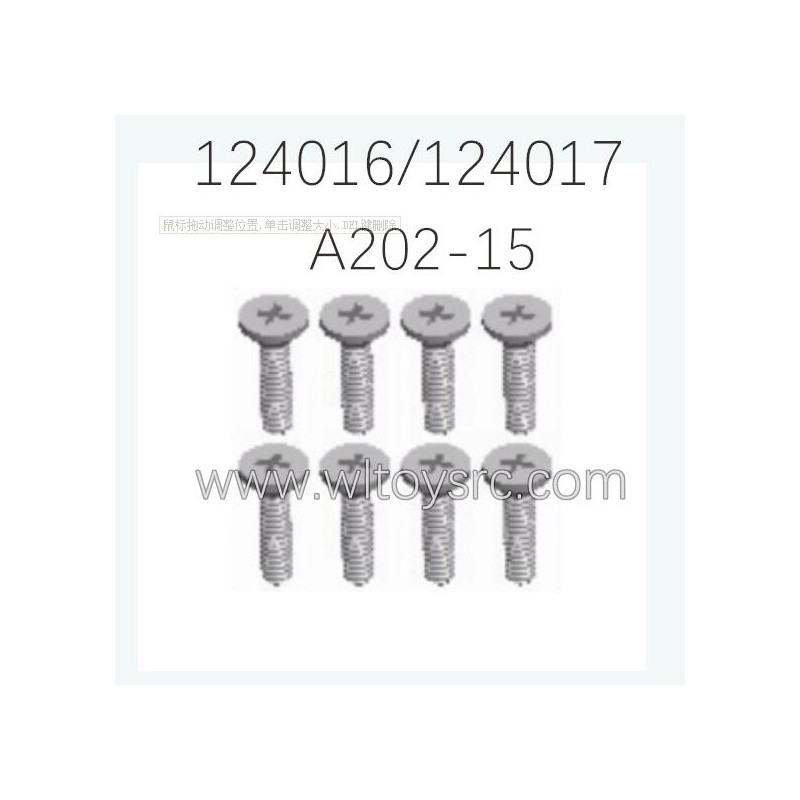 WLTOYS 124016 124017 Parts A202-15 Cross flat head Screw 2X8KB