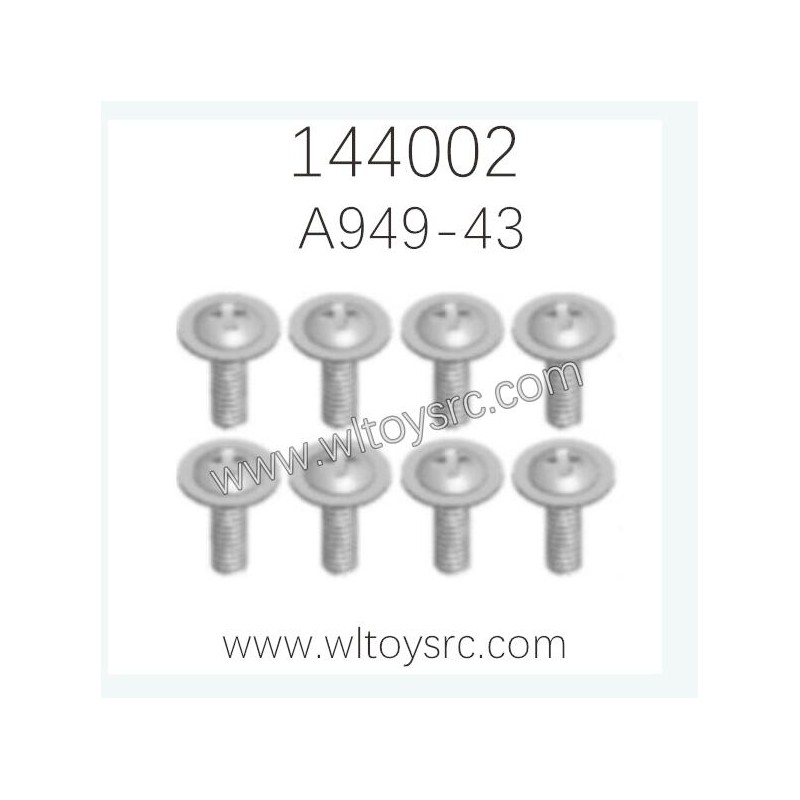 WLTOYS 144002 1/14 RC Car Parts A949-43 Round head with Screw M2.5X6X6