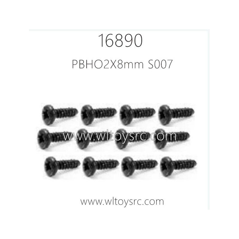 HBX 16890 Parts Pan Head Self Tapping Screws PBHO2X8mm S007