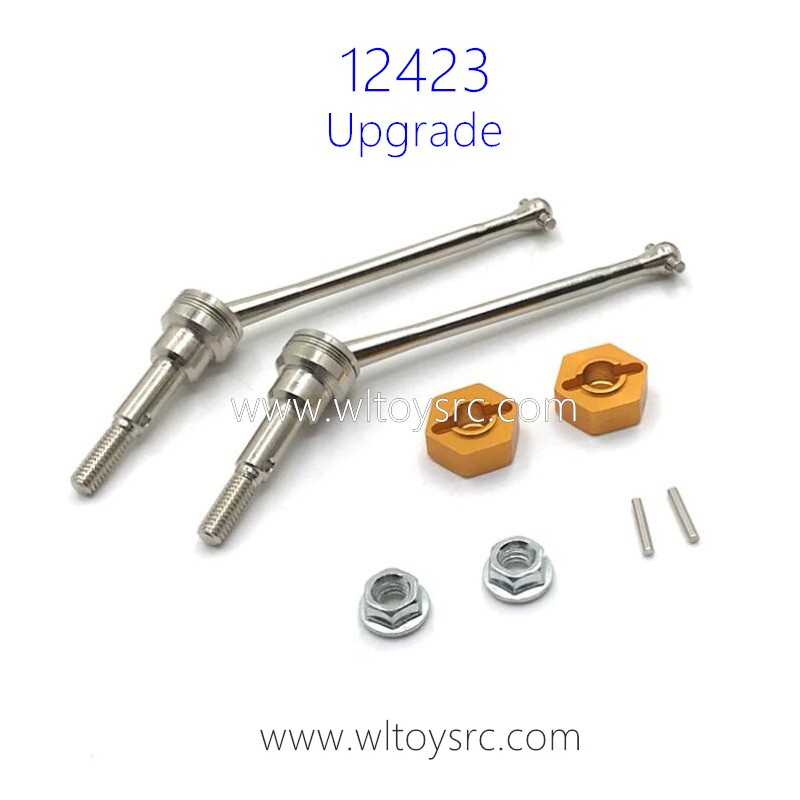 WLTOYS 12423 Upgrade Parts Front Bone Dog Shaft with Nuts Gold