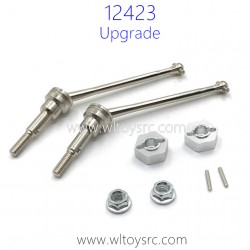 WLTOYS 12423 Upgrade Parts Front Bone Dog Shaft with Nuts Silver