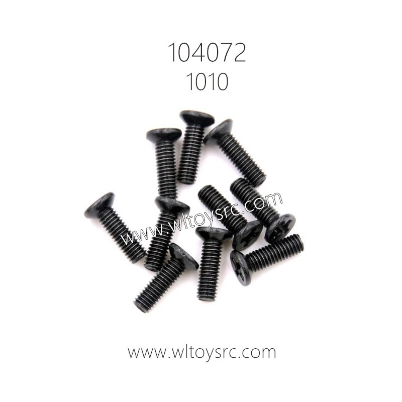 WLTOYS 104072 Parts 1010 Phillips Countersunk Head Machine Screw 3X10KM D5.5