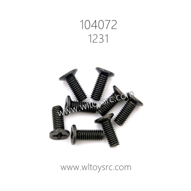 WLTOYS 104072 Parts 1231 Phillips countersunk head machine Screw