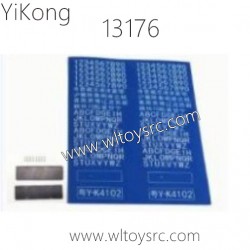 YIKONG YK-4102 Parts 13176 license plate number sticker