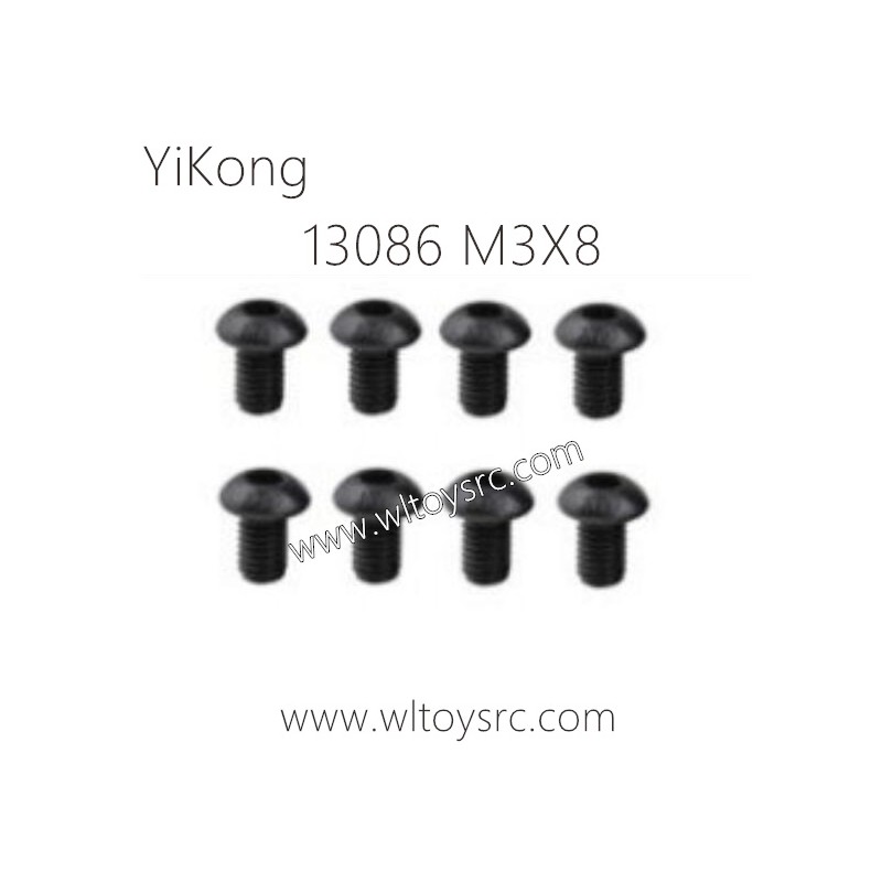 13086 Pan Head hexagon Screws M3X8 Parts for YIKONG RC Car