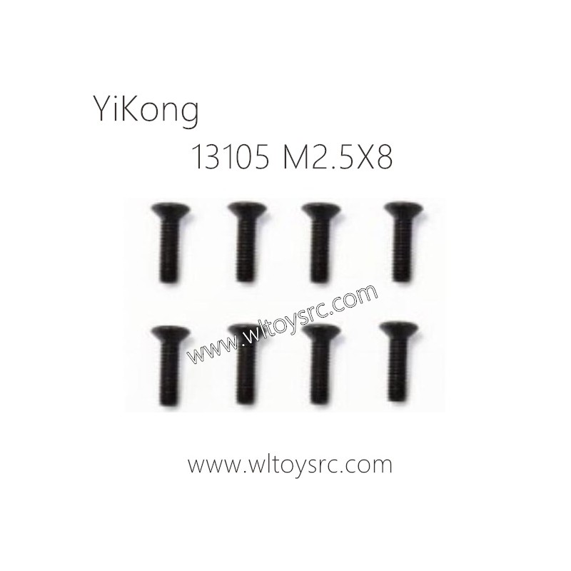 13105 Flat head Hexagon M2.5X8 Parts for YIKONG RC Car