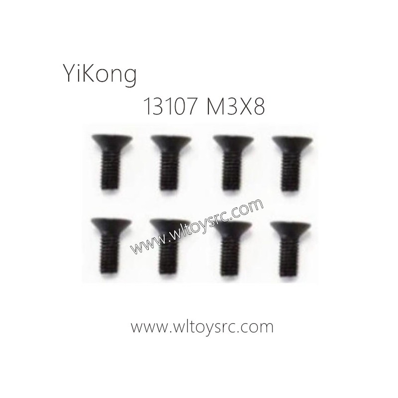 13107 Flat head Hexagon M3X8 Parts for YIKONG RC Car