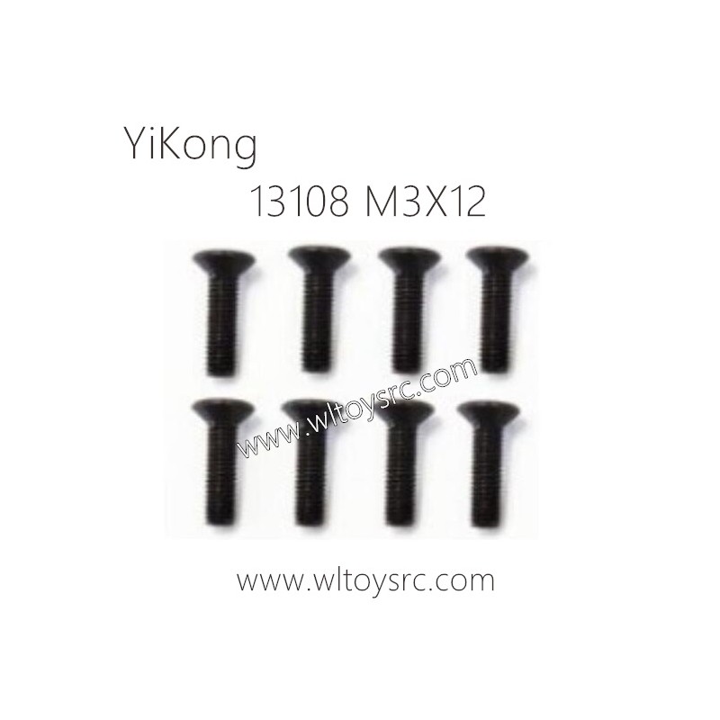 13108 Flat head Hexagon M3X12 Parts for YIKONG RC Car