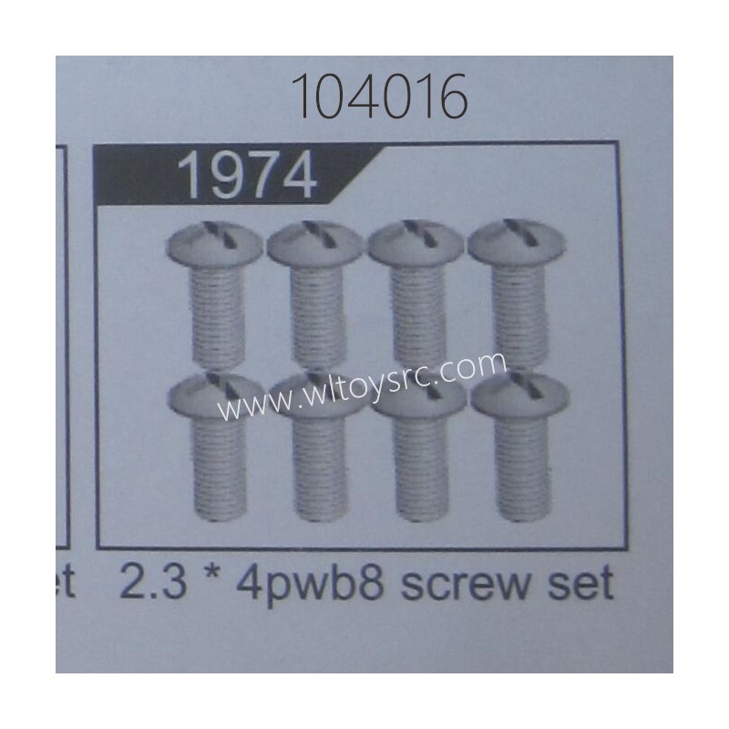 WLTOYS 104016 Parts 1974 Screw 2.3X4PWB8