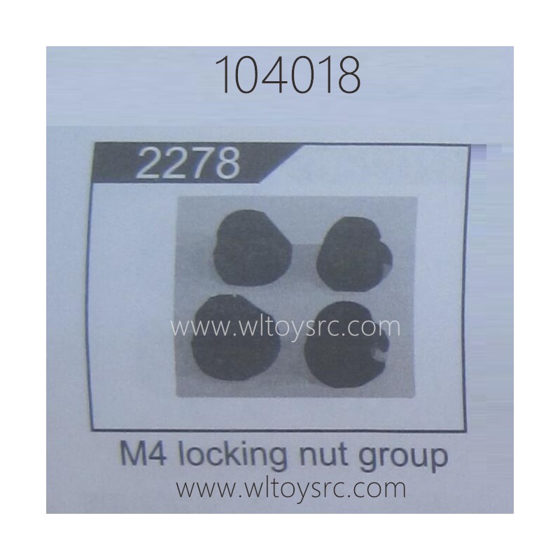 WLTOYS 104018 1/10 RC Truck Parts 2278 M4 Locking Nut Group