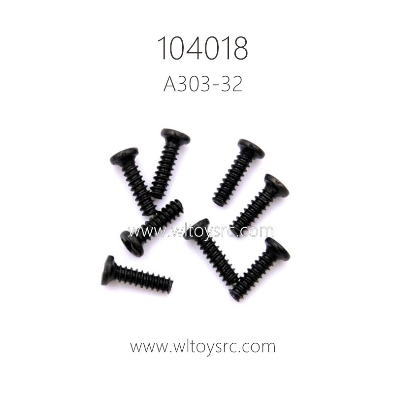 WLTOYS 104018 Parts A303-32 ST1.7X6PB D3 Round Head Cross Tapping Screws