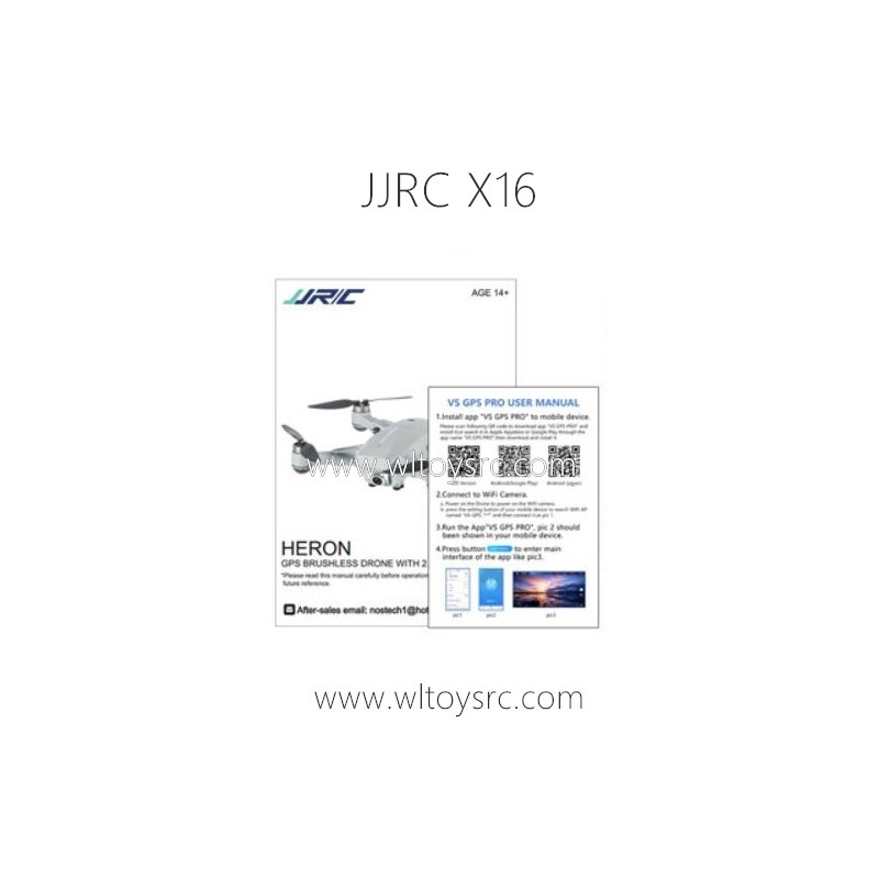 JJRC X16 GPS RC Drone Parts Manual