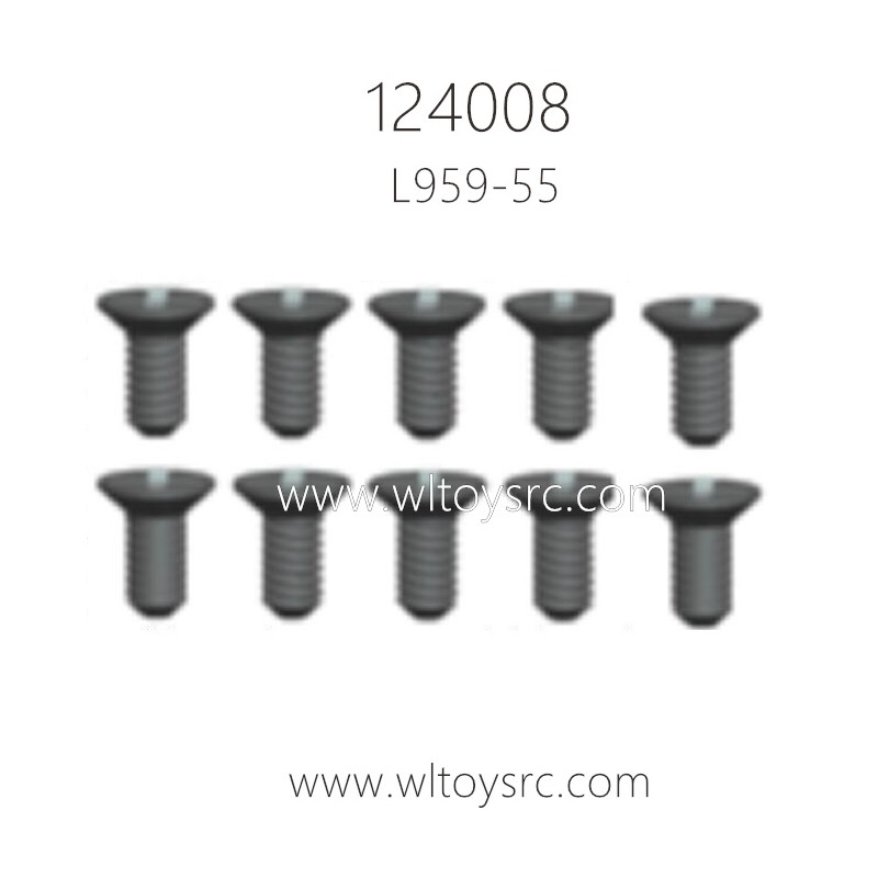 WLTOYS 124008 1/12 RC Car Parts L959-55 2.6X12 Countersunk Head Screw