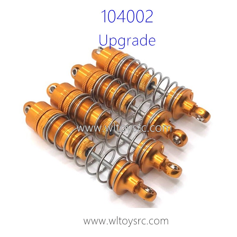 WLTOYS 104002 Upgrade Parts Metal Front and Rear Shock Golden