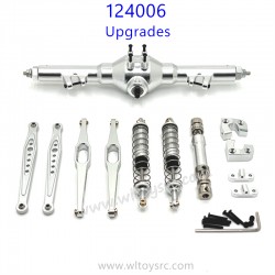 WLTOYS 124006 RC Car Upgrade Parts Metal Rear Axle Assembly and Transmission Shaft Silver