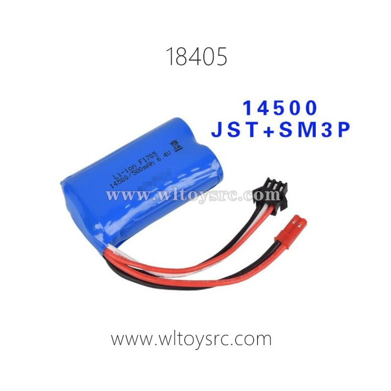 WLTOYS 18405 Parts, 14500 6.4V 500mAh Li-ion Battery, 1/18 RC Truck Parts