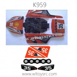 WLTOYS K959 Parts, Car Body Shell Red