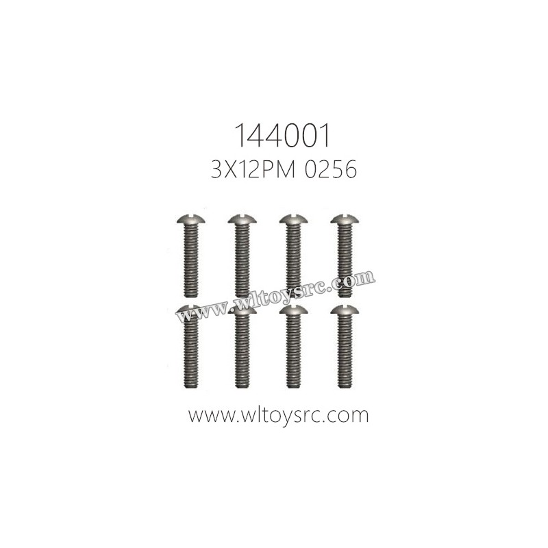 WLTOYS 144001 Parts, 0256-Screw 3X12PM