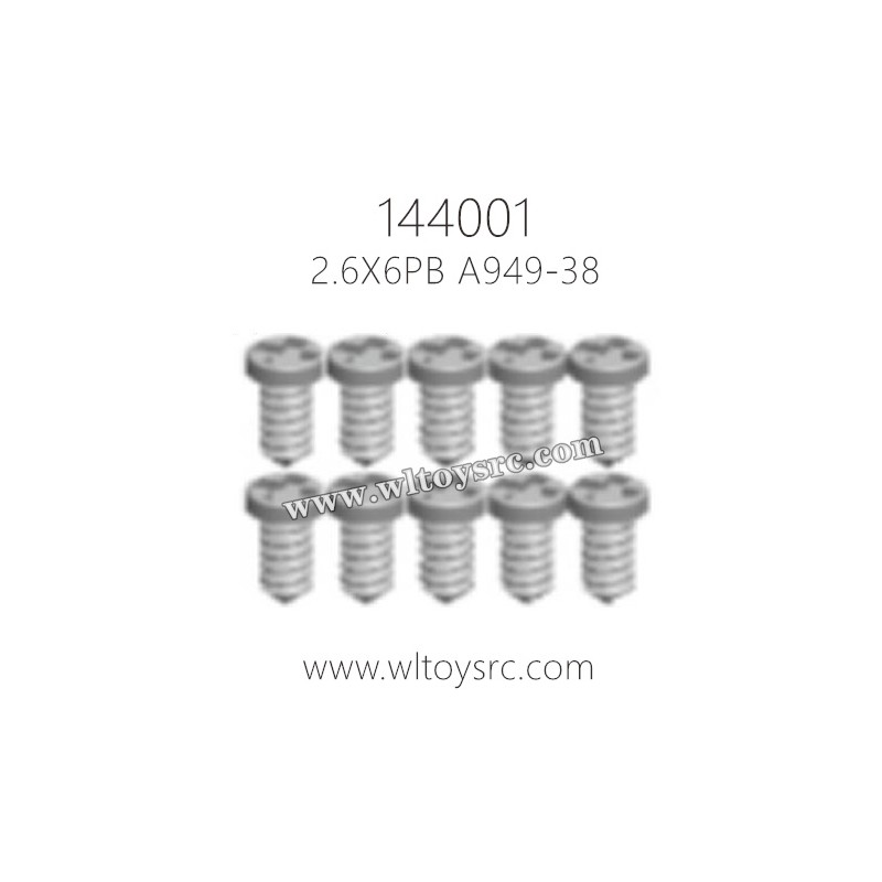 WLTOYS 144001 Parts, A949-38 Round head tapping Screw